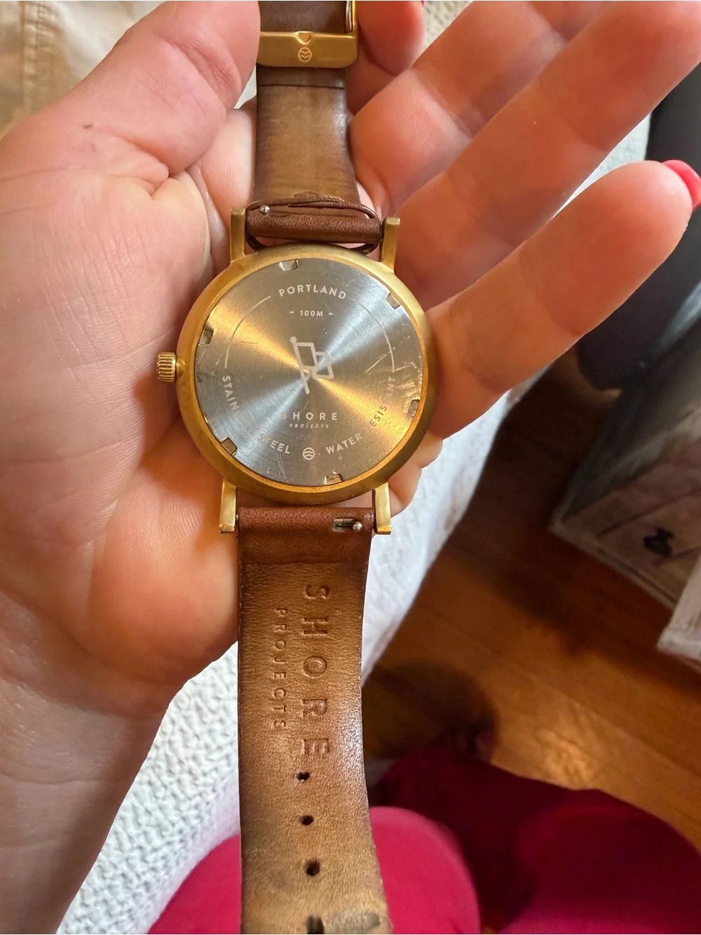 Shore Women’s Gold Case White Dial Brown Leather Watch - Project 1 Edition
